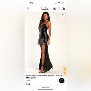 Lulus black sequin dress size small